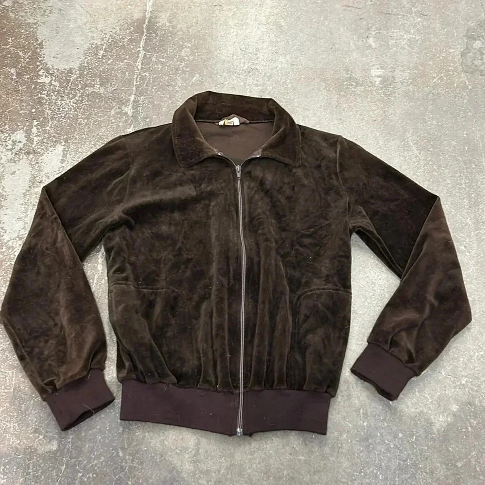 Vintage paulo Conti  chocolate‎ brown velour sweater